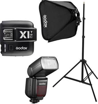 Godox TT685II-C Canon Flaş Full Set (Tepe Flaş + X1 Tetikleyici + Işık Ayağı + 50x50 Softbox)