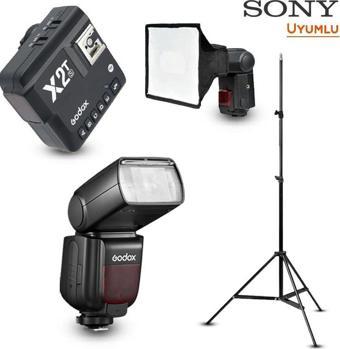 Godox TT685II-S Sony Flaş Full Set (Tepe Flaş + Tetikleyici + Ayak + Softbox)