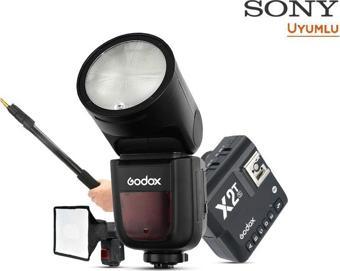 Godox V1 Canon Flaş Kit (Yuvarlak Kafa) FULL Set