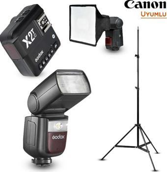 Godox V860III-C Canon Flaş Full Set (Tepe Flaş + Tetikleyici + Ayak + Softbox)