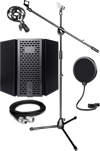 Lastvoice PF-30X Mikrofon Standı Yalıtım Paneli XLR Kablo Pop Filter