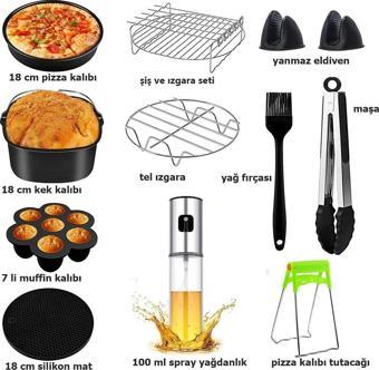 Yasomi 7 Inç (18 Cm) 3,5L Ve 4,5L Uyumlu Airfryer 11 Li Set