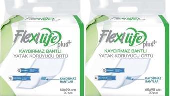 Flexi Life Plus Kaydırmaz Bantlı Kedi Köpek Çiş Pedi 2 Paket 60 Adet 60 x 90 cm