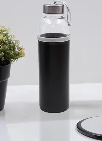 Trendmiya Deri Kılıflı 500 Ml Cam Matara