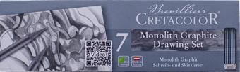 Cretacolor Monolith Graphite Ağaçsız Eskiz Çizim Kalemi Seti 7'li Metal Kutu / 20426