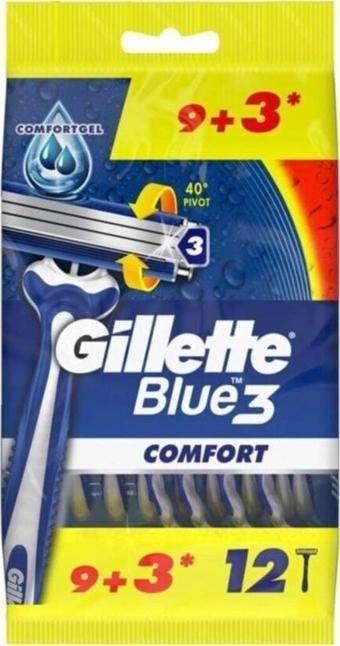 Gillette Blue3 Comfort Tıraş Bıçağı 9+3'lü Poşet