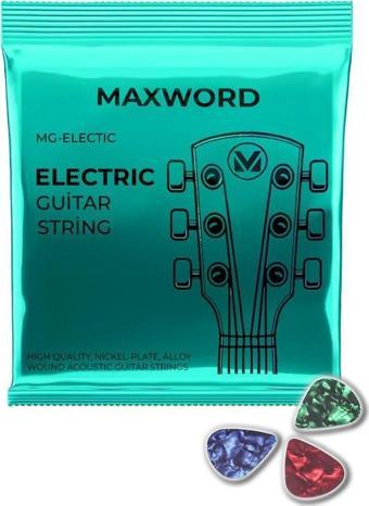 Maxword GT-Electric Kaliteli elektro Gitar Teli 1 Takım Set (Pena Hediye)
