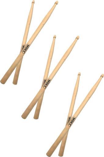 Midex Maple-100-5A-3X Ahşap Akça Ağaç Bateri Baget Davul Bageti 5A Drumsticks (3 Çift)