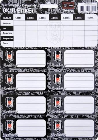 Timon Beşiktaş Okul Etiketi Ders Programlı 3 Yaprak 25X12 463644