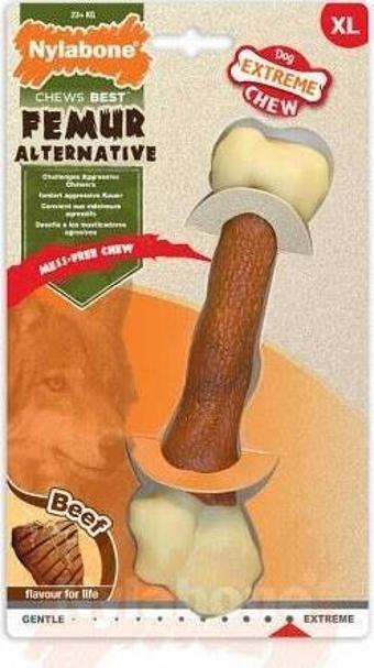 Nylabone Biftek Aromalı Köpek Çiğneme Kemiği XL