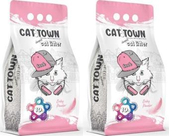 Cat Town Bebek Pudrası Kokulu Ince Taneli Bentonit Kedi Kumu 2 X 10 L