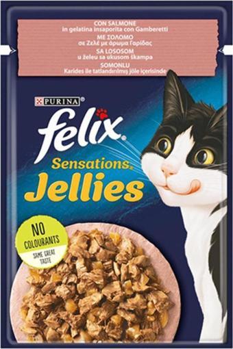 Purina Felix Felix Sensation Somonlu Karidesli Jel Pouch Yetişkin Kedi Konservesi 26 Adet 85 gr