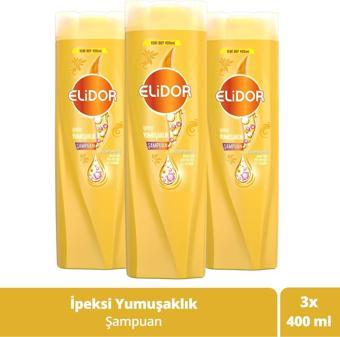 Elidor Superblend Saç Bakım Şampuanı İpeksi Yumuşaklık Argan Yağı İpek Proteini C Vitamini 400 ML x 3