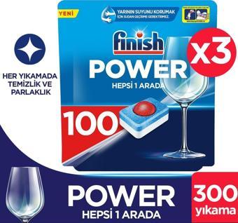 Finish Hepsi Bir Arada 300 Tablet Bulaşık Makinesi Deterjanı (100 x 3)