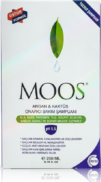 Moos Argan & Kaktüs Onarıcı Bakım Şampuanı 200 ml.