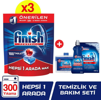 Finish Hepsi Bir Arada 300 Tablet Deterjan + Temizlik Bakım Seti