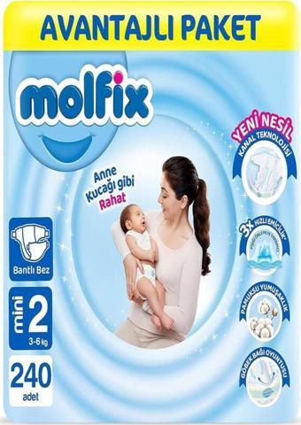 Molfix Bebek Bezi 2 Beden Mini Avantajlı Paket 240 Adet