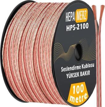 Hepa Merz HPS-2100 Bakır Ses Hoparlör Kablosu 2x1 mm 100 Mt.