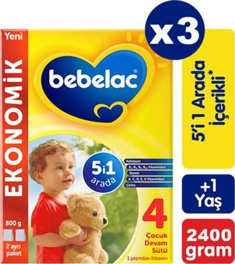 Bebelac 4 Çocuk Devam Sütü 800 gr X 3 Adet