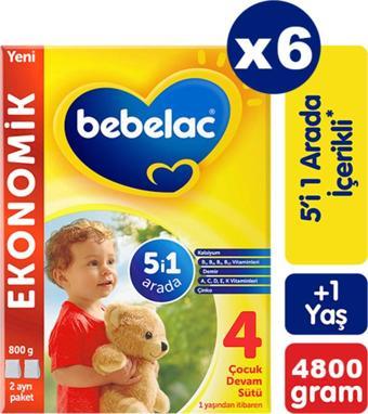 Bebelac 4 Çocuk Devam Sütü 800 gr X 6 Adet