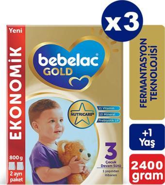 Bebelac Gold 3 Devam Sütü 800 gr X 3 Adet