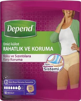 Depend Emici Külot Kadın Orta 10'lu