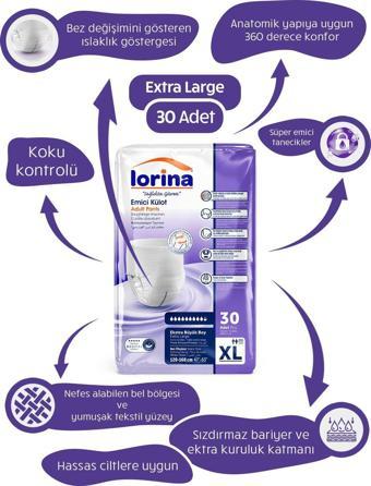 Lorina Emici Ekstra Büyük Boy Xlarge 30 Adet Külot