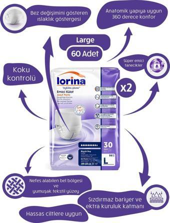 Lorina Plus Emici Külot Large 60 Adet