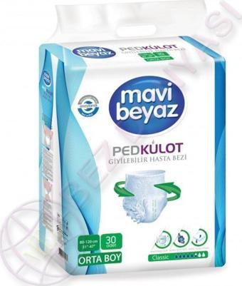 Mavi Beyaz Ped Külot Hasta Bezi Orta Boy Medium 120 Adet