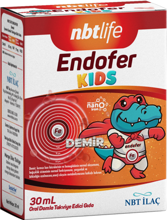 Nbt Life Endofer Kids 30 ml Damla demir içeren takviye edici gıda