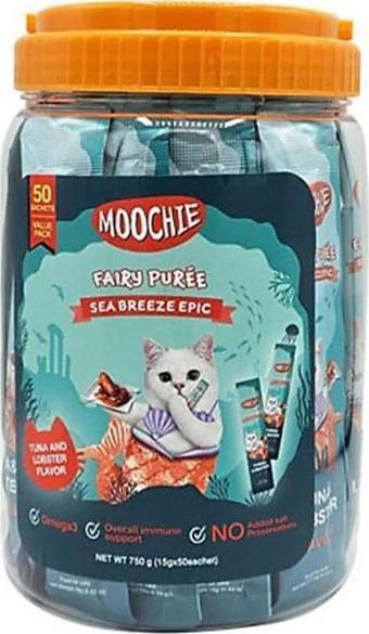 Moochie Ton Balıklı ve Istakozlu Sıvı Kedi Ödülü 50x15 Gr