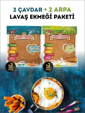 Asrın Tandırı 40 Adet Lavaş 4 Paket ( 2 Paket Ekşi Mayalı Çavdar + 2 Paket Ekşi Mayalı Arpa ) 4 x 350 gr