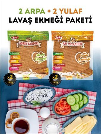 Asrın Tandırı 40 Adet Lavaş 4 Paket ( 2 Paket Ekşi Mayalı Arpa + 2 Paket Ekşi Mayalı Yulaf ) 4 x 350 gr