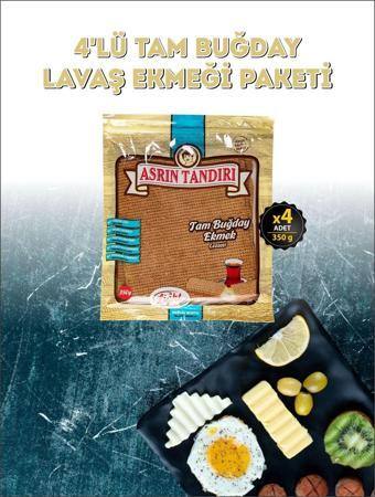 Asrın Tandırı 40 Adet Lavaş 4 Paket Ekşi Mayalı Tam Buğday Lavaş Ekmeği ( Diyabetik Ekmek )( 1 Paket 350 gr ) 4 x 350 gr