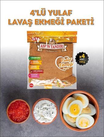 Asrın Tandırı 40 Adet Lavaş 4 Paket Ekşi Mayalı Yulaf Lavaş Ekmeği ( Diyabetik Ekmek ) ( 1 Paket 350  gr ) 4 x 350  gr