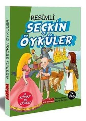 Resimli Seçkin Öyküler 5 Kitap 15 Öykü Seti - 7+ Yaş - Kolektif  - Bordo Ressam