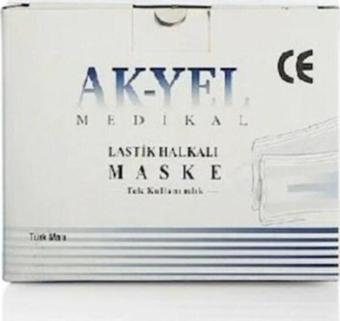 Akyel Ağız Maskesi Burun Telli Meltblown Kumaş Filitreli 100 Adet