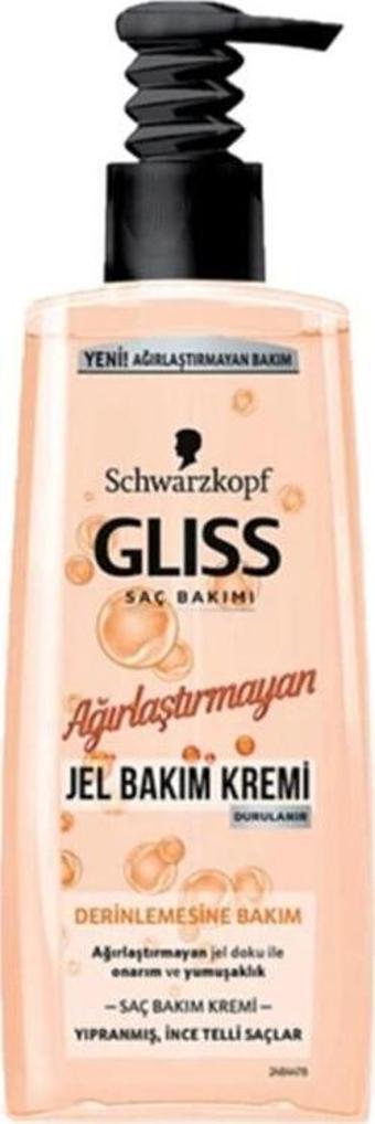 Schwarzkopf Gliss Ağırlaştırmayan Jel Saç Bakım Kremi Derinlemesine Bakım 200 Ml