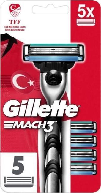 Gillette Mach3 Tıraş Makinesi + 5 Yedek Tıraş Bıçağı