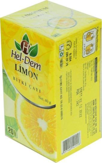 Hel-Dem Doğal Saf Limon Bitki Çayı 2 gr x 20 Süzen Poşet 40  gr