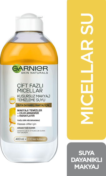 Garnier Çift Fazlı Mıcellar Kusursuz Makyaj Temizleme Suyu 400 ml