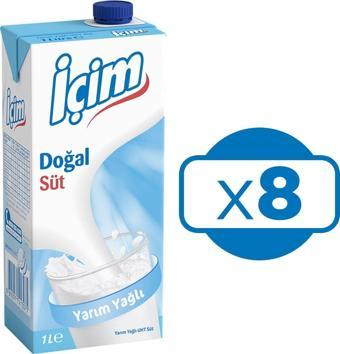 İçim Yarım Yağlı Süt 1 Lt x 8 Adet