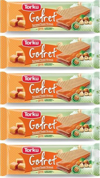 Torku Gofret Fındık-Karamel 142 gr 5 li