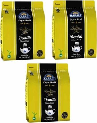 Karali Premium Demlik Poşet Siyah Çay 25'li 3 Adet