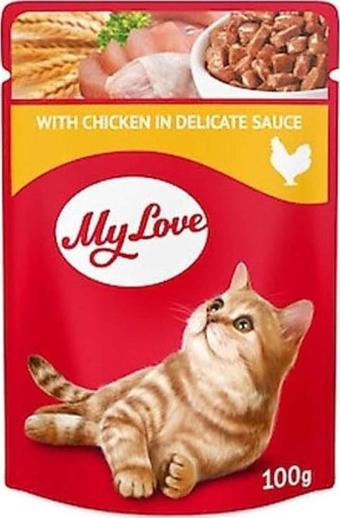 My Love Tavuk Etli Soslu Kedi Konserve Maması 100 Gr