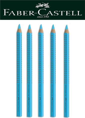 Faber-Castell Ahşap Gövdeli Mavi Renk Fosforlu Kalem 5'li Set