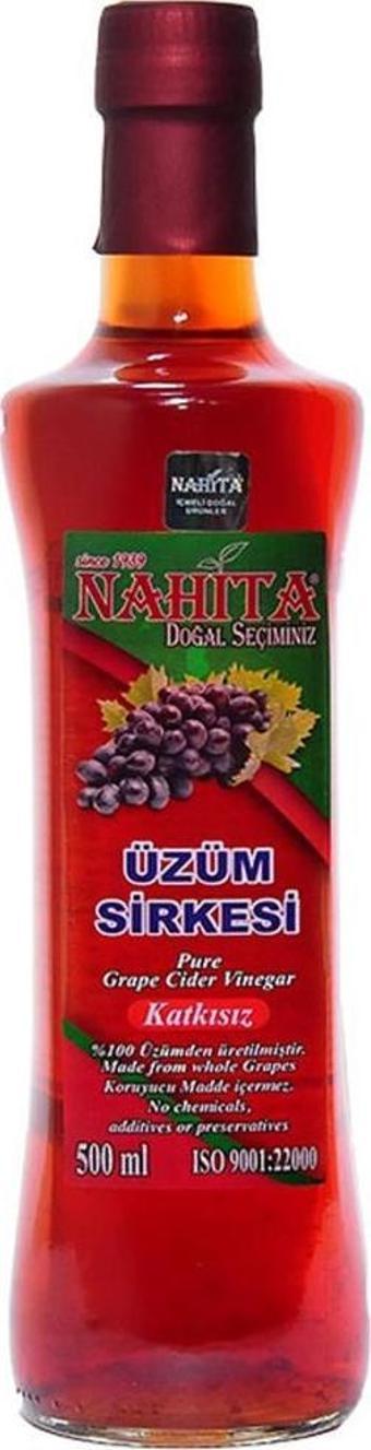 Nahita Doğal Fermantasyon Katkısız Saf Üzüm Sirkesi 500 ML