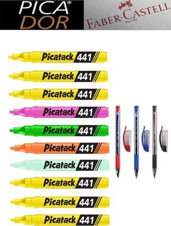 Picador Picatack 441 Fosforlu Kalem Karma Ofis Set 1