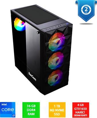 SUNCOM Gaming SG1-120 i7-12700F 16GB 1TB SSD 4gb GTX1650 DOS Masaüstü PC