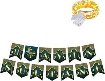 Masho Trend 11 Ayın Sultanı Ramazan Harf Afiş Banner + Peri Led - Bayram Banner - Hoşgeldin Ramazan Banner